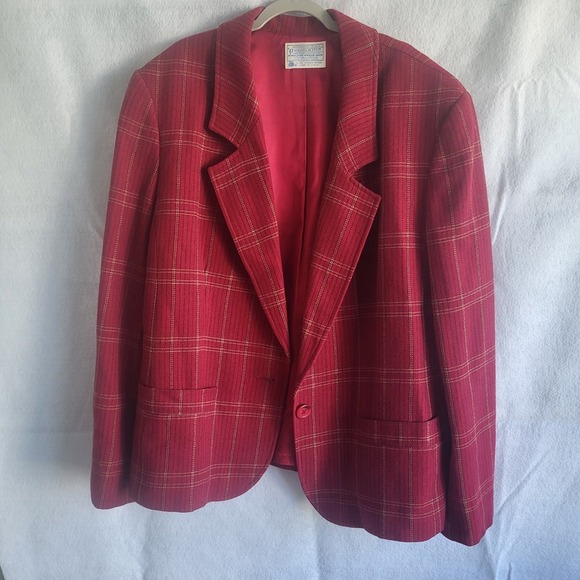 classic vintage women's pendleton woolen mills wool blazer jacket‎ 16w usa - Picture 1 of 10